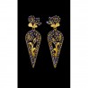  Gold filigree earrings "COROLLE BLU"