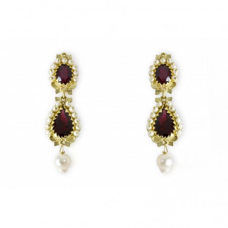 Orecchini in oro 18Kt "GOCCIE DI GRANATI"