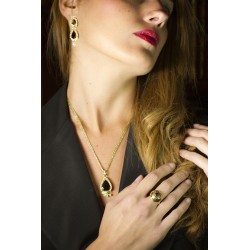 Orecchini in oro 18Kt "GOCCIE DI GRANATI"